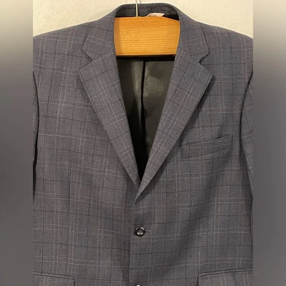 Blue pronto Uno wool suit jacket size means 44 regular - Picture 1 of 13